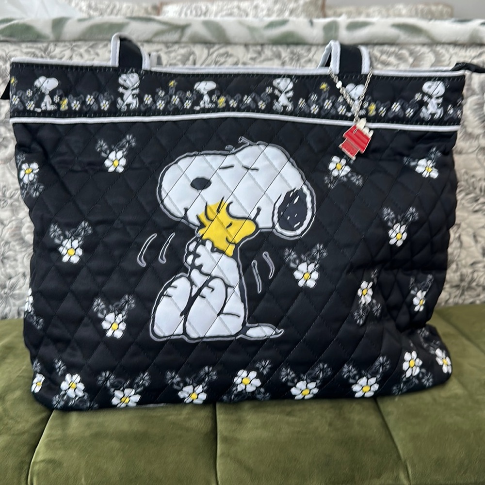 PEANUTS "Happiness Is Friendship" Tote Bag With Snoopy Charm